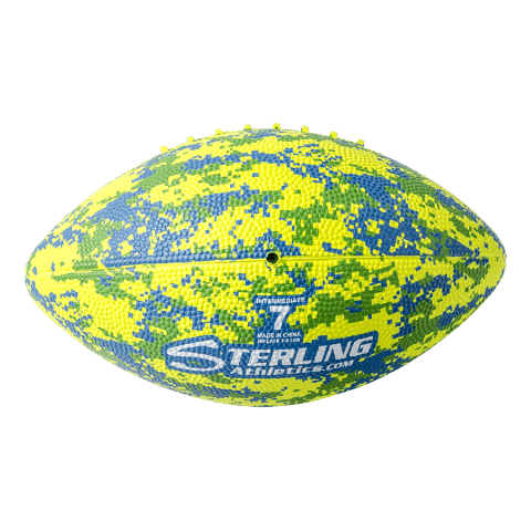 Digital Camo Rubber Camp Football - Neon Yellow:Neon Blue:Neon Green